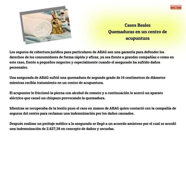 Le quemaron en un tratamiento de acupuntura
