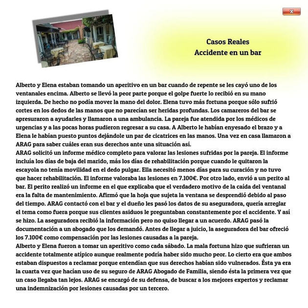 Un ventanal del bar le produjo lesiones