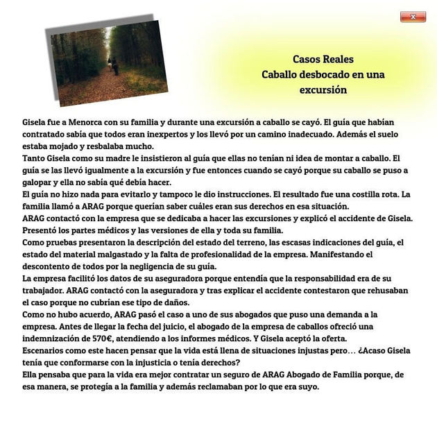 Accidente a caballo en excursión