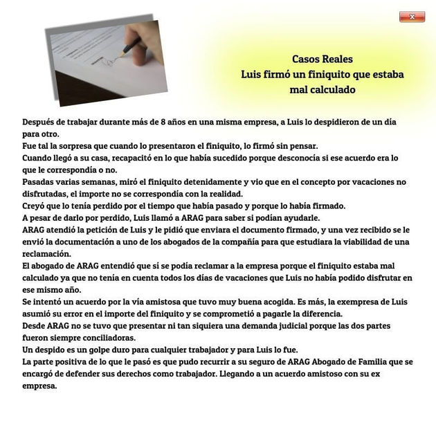 Recuperó su dinero por un finiquito mal calculado
